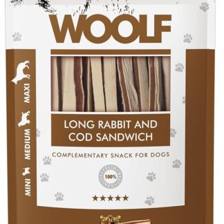 WOOLF Wolf Snack - Conejo y Bacalao para Perros, 100 g
