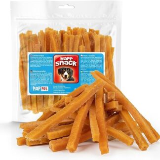 HAPPET Dolcetti per cani - Strisce di pollo per carne - Prelibatezze naturali ricche di proteine per cani - Premio per l'allenamento salutare e delizioso, massaggiagengive per cani di tutte le razze