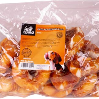 Quibropets Anelli in Pelle di Pollo - Snack e Premi per Cani - Ragazzi per Animali - Ideale per Cane Grande e Medio - 900 gr