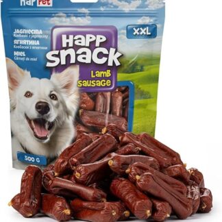 HAPPET Dolcetti per cani, salsicce di agnello aromatizzate, prelibatezze naturali per cani allergici e schizzinosi, premio salutare per l'allenamento e prelibatezza facilmente digeribile