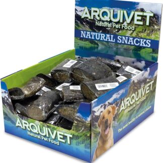 ARQUIVET Corno di bufalo ripieno di fegato di bufalo - 8 cm - Espositore da 20 pezzi - 2.000 g - Snack naturale per cani