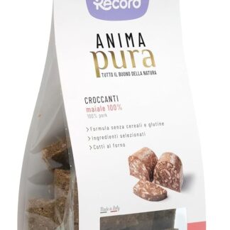 Record - Snack Senza Glutine Anima Pura per Cani, 100% Naturali. Biscotti Naturali Cotti al Forno al gusto di Maiale, Made in Italy |75 g