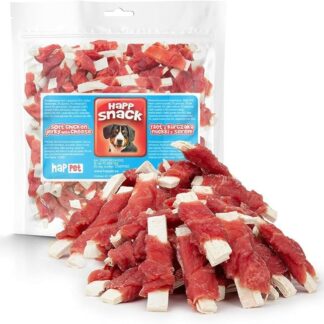 HAPPET Dolcetto per cani - Bastoncini di anatra e merluzzo 500 g - Dolcetti naturali ad alto contenuto proteico, dentali sani per l'igiene orale