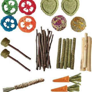 Casetto di masticare in legno, giocattoli masticati di criceto - Trattate in legno giocattolo molare per piccoli animali - Forniture da masticare sicure resistenti al morso per piccoli animali domesti