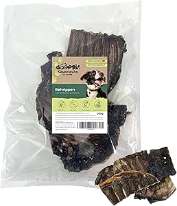 GOOPSI Capriole per cani, essiccate da 300 g, articolo naturale da masticare per cani di taglia media e grande – REH per cani dalla Germania – misura da masticare