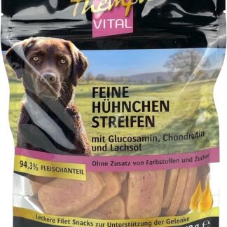 Thempa Vital - Strisce di pollo per cani con glucosamina, condroitina e olio di salmone, 150 g
