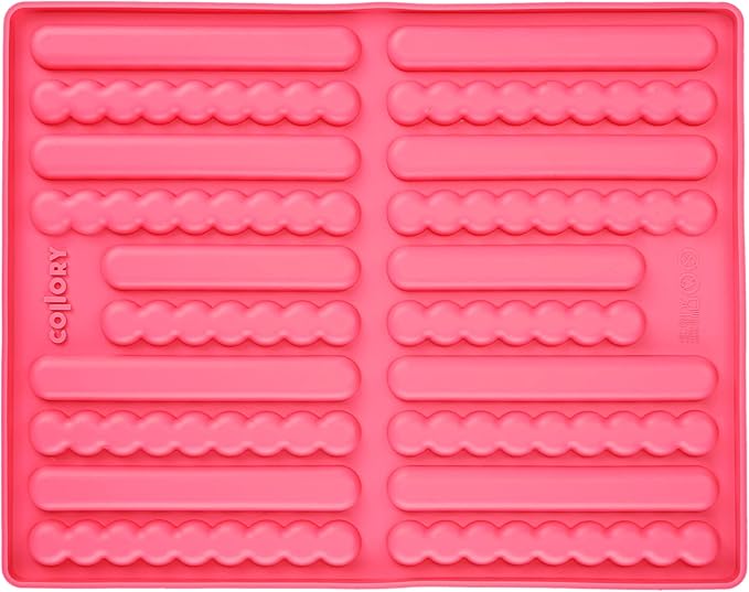 Collory Tappetino da forno in silicone, con aste medie, per biscotti per cani, stampo per cereali, snack per persone e animali (rosa)