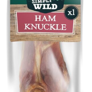 Bogar - Simply Wild - Snack per cani - Cibo per cani - Integratori a forma di stinco di maiale - 100% maiale essiccato - Masticativi con funzione di premietti per il tuo cane