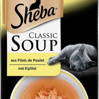 SHEBA Soupes aux Filets de Poulet pour Chat 4 x 40 g