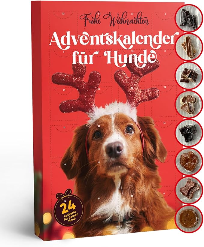 Snuffle Calendario dell'Avvento per Cani 2025 – 8 tipi di snack premium e deliziosi per il tuo cane: Ingredienti di alta qualità – Calendario dell'Avvento Cani con una selezione esclusiva