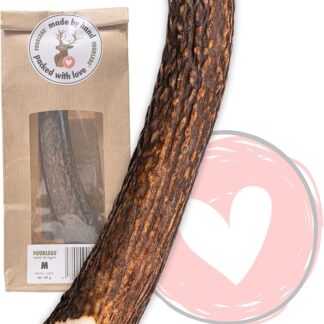 FOURLEGS® Snack per Cani 100% Corno di Cervo - Minerali, Masticativi Naturali, Sapore di Selvatico, Bastoncini, Giochi - Taglia M Intero