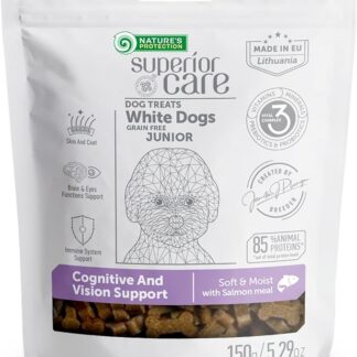 Nature's Protection Superior Care White Dogs senza cereali, cura delicata con salmone per cuccioli, cani di tutte le razze, 150 g