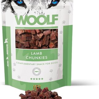 Biscotti per cani snack naturali con carne di agnello 91% premietti per cani addestramento bocconcini proteici senza conservanti e additivi 100 g | WOOLF