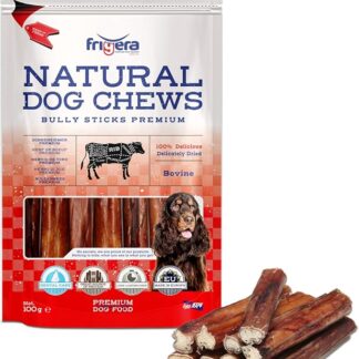 Frigera Cuccia di bue di alta qualità, 15 cm, 100 g, manzo, naturale, ricco di proteine, per cani, senza glutine e cereali, a lunga durata.