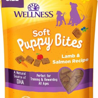 Soft Puppy Bites Natural Grain-Free Treats for Training, Dog Treats with Real Meat and DHA, No Artificial Flavors (Lamb & Salmon, 8-Ounce Bag)