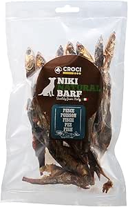 Croci Niki Natural Barf Fish - Snack per cane 100% Acciuga essiccata, Ricca di proteine naturali, Dieta Barf per cani, Senza additivi artificiali e conservati, 100 g