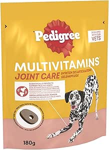 Pedigree Snack per cani multivitaminici articolazioni – 30 dolcetti per cani, 6 x 180 g – Supplementi per sostenere le articolazioni sane, facile alimentazione