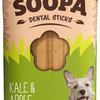 Soopa Bastoncini per i Denti per Cani, da 100 g, al Gusto di verza/Mela