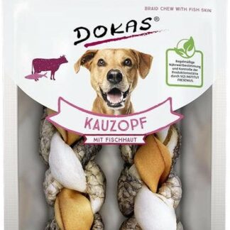 DOKAS Testina da masticare con pelle di pesce – Lo spuntino speciale per cani – perfetto per tanto tempo o per ricompensa – 1 x 120 g