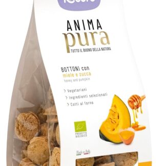 Record - Snack Vegetariani Anima Pura per Cani. Biscotti Naturali Cotti al Forno al gusto di Miele e Zucca. Snack Bio per Cani, Made in Italy | 100 g