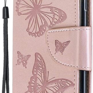 Miagon per Samsung Galaxy S23 Flip Cover,retrò Farfalla Disegno Pu Pelle Libro Chiusura Magnetica Funzione Stand Portafoglio Custodia con Slot per Schede