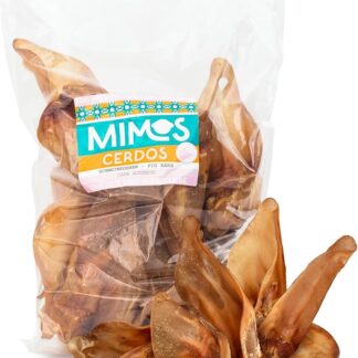 MIMOS Orecchie di maiale per cani, articolo da masticare, 1000 g, spuntini da masticare senza cereali, senza additivi artificiali, asciugati delicatamente, sostengono la cura dentale
