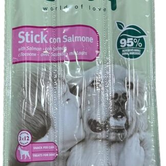 Oasy STICK snack per cani cuccioli e adulti PROMOZIONE gusto SALMONE | 6 confezioni da 3x12 grammi