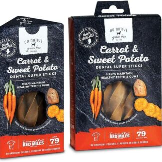 Red Mills Go - Bastoncini dentali per cani nativi, carota e patate dolci, 150 g