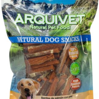 ARQUIVET Straccetti di salmone con pelle - 1 Kg - Snack 100% naturali per cani - prelibatezze per cani - Prodotto leggero - Molto ricco di sostanze nutritive