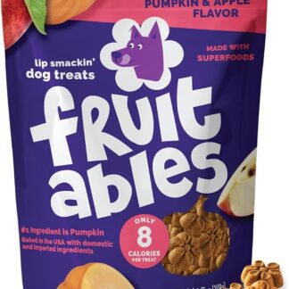 Fruitables Dolcetti Per Cani Al Fruitables, Prelibatezze Di Zucca Per Cani, Prelibatezze Sane A Basso Contenuto Calorico, Privo Di Grano, Mais E Soia, Zucca E Mela - 198 g