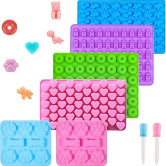 Set 8 Stampini in Silicone per Biscotti Cani - Con Pennello e Pipetta, Forme per Leccornie Fatte in Casa, Cioccolatini e Dolci, BPA Free e Lavabile in Lavastoviglie