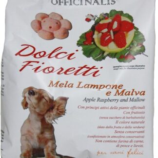 Dolci Fioretti Biscotti Naturali Per Cani Mela Lampone Malva Sacchetto 500 Gram