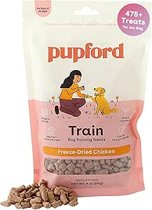 Pupford - Trattamenti da 450 trattamenti per Busta, a Basso Contenuto calorico, la ricompensa Perfetta per l'allenamento di Alto Valore (Disponibile in fegato di Manzo, Patate Dolci e Pollo)