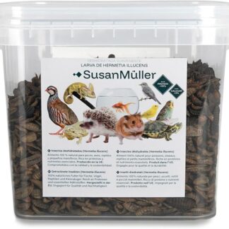 Susan Müller Larva di mosca soldato nera disidratate - Proteina naturale per rettili, pollame e pesci, alta densità nutrizionale, senza additivi, confezione riciclabile - Barattolo 300 g