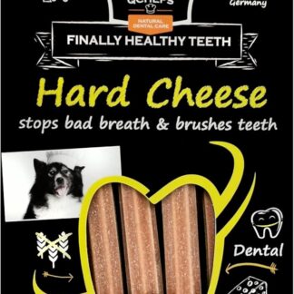 QCHEFS Formaggio Duro 4er | Snack per Cani per Cure dentali | Mastica Contro alitosi e gengivite | Scaler | Cani Trattare | Formaggio - Naturalmente Antibatterico
