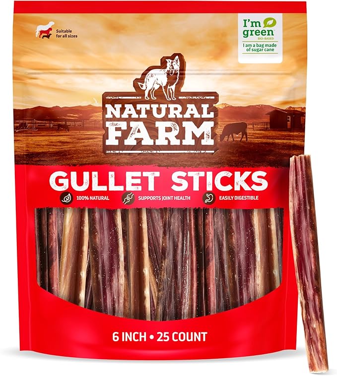 Natural Farm Pet - Bastoncini per Gabbia, 15,2 cm, Confezione da 25, per Cani di Manzo Naturale Allevamento, Senza Grano, inodore, masticabili