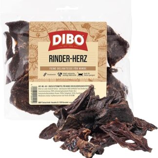 DIBO Cuore di manzo, sgrassato, sacchetto da 100 g, piccolo snack o dolcetti per alimenti per cani, articoli da masticare di qualità senza prodotti chimici