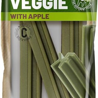 Bastoncini per cani – Veggie Stick alla mela – 18cm – 150g – snack vegetale – sano e leggero – supporta l’igiene dentale