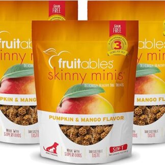 Fruitables Skinny Minis Zucca & Mango Soft & Chewy Dog Treats Confezione da 3