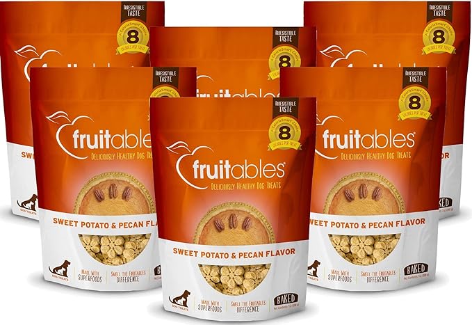 Fruitables Sweet Potato & Pecan Crunchy Dog Treats, 7 oz Pouch by Fruitables