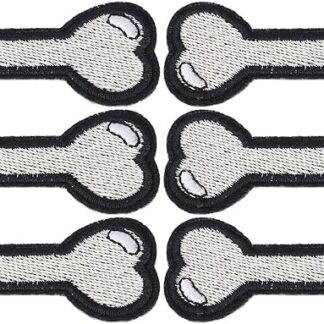 Dog Moo osso in cotone ricamato in tessuto ricamato patch manici set di abbigliamento 6pc ideale per la casa