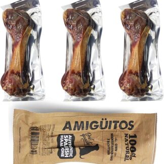 3 pezzi di osso di prosciutto per cani sottovuoto naturale bastoncino rinforzante per denti grandi snack per cani dentale 20 cm (ogni unità 340-350 g) BPS-7613 * 3