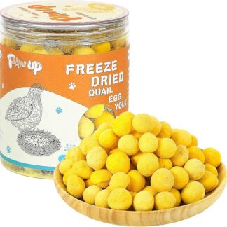 PAWUP - Dolcetti per animali domestici a base di tuorlo d'uovo di quaglia liofilizzato, cibo liofilizzato per cani e gatti, ingrediente fresco puro,
