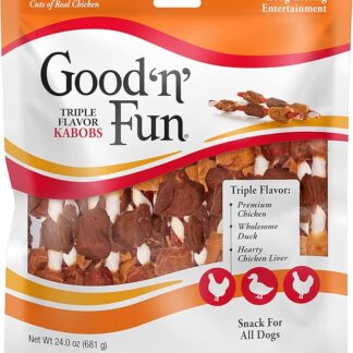 Good'N'Fun - Spiedini in pelle bovina con triplo aroma, per cani