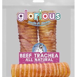All Natural Dog Chew Beef Trachea, (15 cm, 100 grammi (confezione da 1)), il prodotto è digeribile al 100%, contiene proteine elevate e prodotto senza additivi artificiali