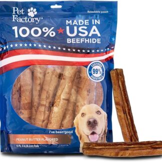 Pet Factory 100% Made in USA Carne di manzo, rotolo da 20,3 cm, per cani, sapore di burro di arachidi, 15 pezzi