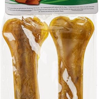 Croci King Bone - Ossa per cani gusto Pollo, Snack premio masticativo per cani in pelle bovina naturale, dental stick per la pulizia dei denti, 15 cm - 2 pz