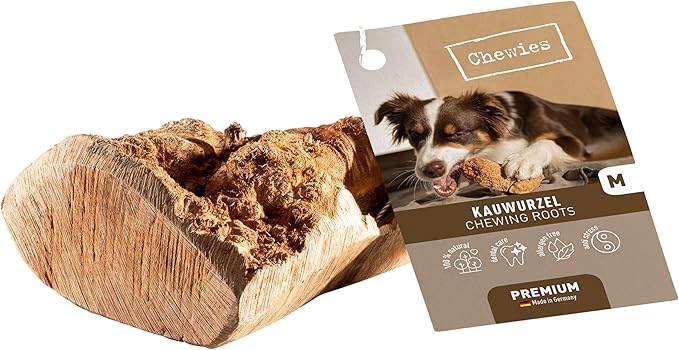 Chewies Radice da masticare per cani – giocattolo da masticare in radice di albero – senza schegge e 100% naturale – per una lunga durata – taglia M