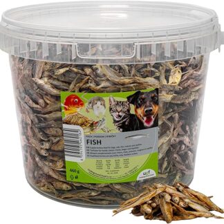 UGF - Pesce secco per cani, cani e dolcetti, secchio da 3 l (460 g), senza cereali, pesce essiccato, ipoallergenico, dietetico, per allenamento, articolo da masticare