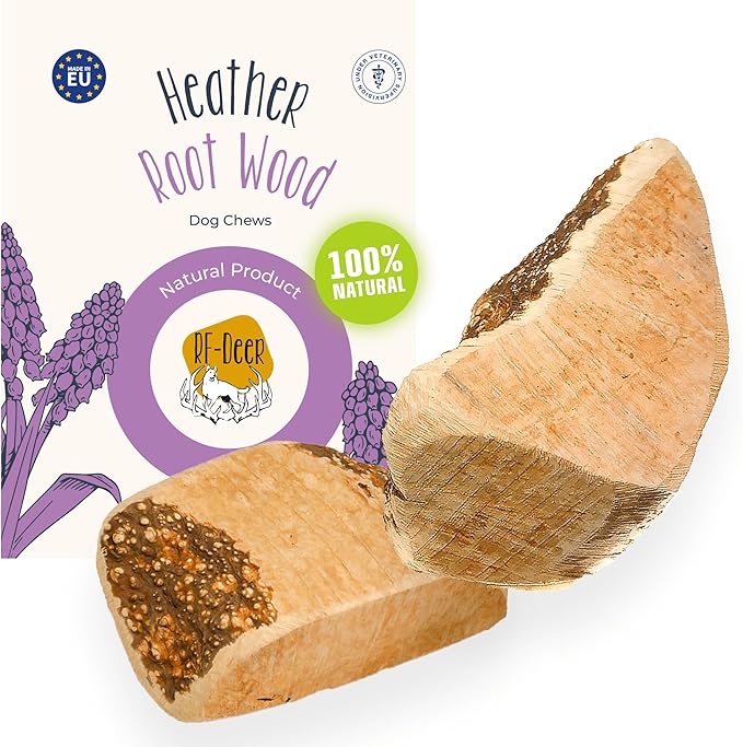 RF-Deer Radice di erica, articolo da masticare per cani Taglia L - 1 pezzo – Legno da masticare naturale Robusto giocattolo da masticare per l'igiene dentale Riduzione dello stress Snack di legno